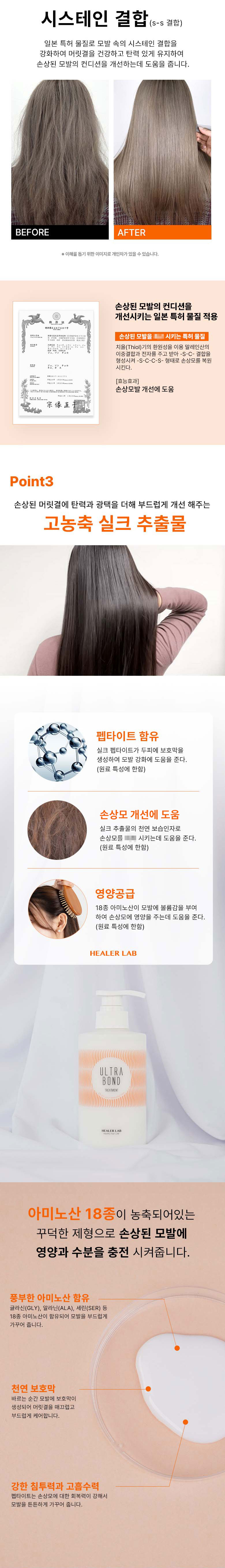 울트라본드 단백질 트리트먼트 모발 볼륨 탄력 케어