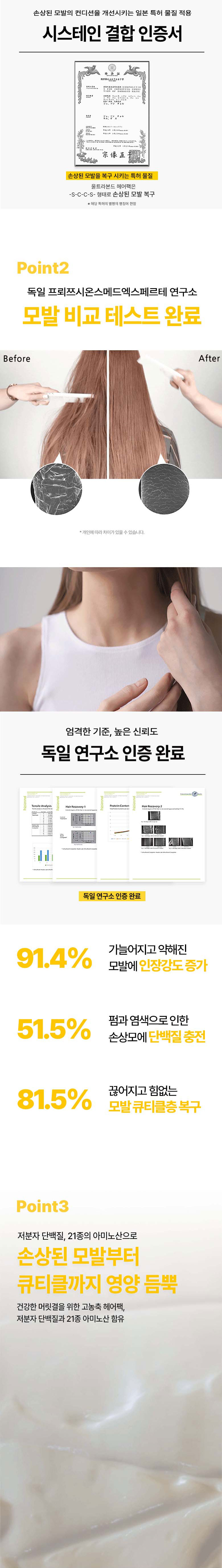 울트라본드 극손상모 트리트먼트 헤어팩